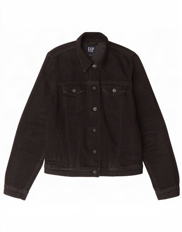 Gap Womens Denim Jacket UK 6 XS Black Cotton
