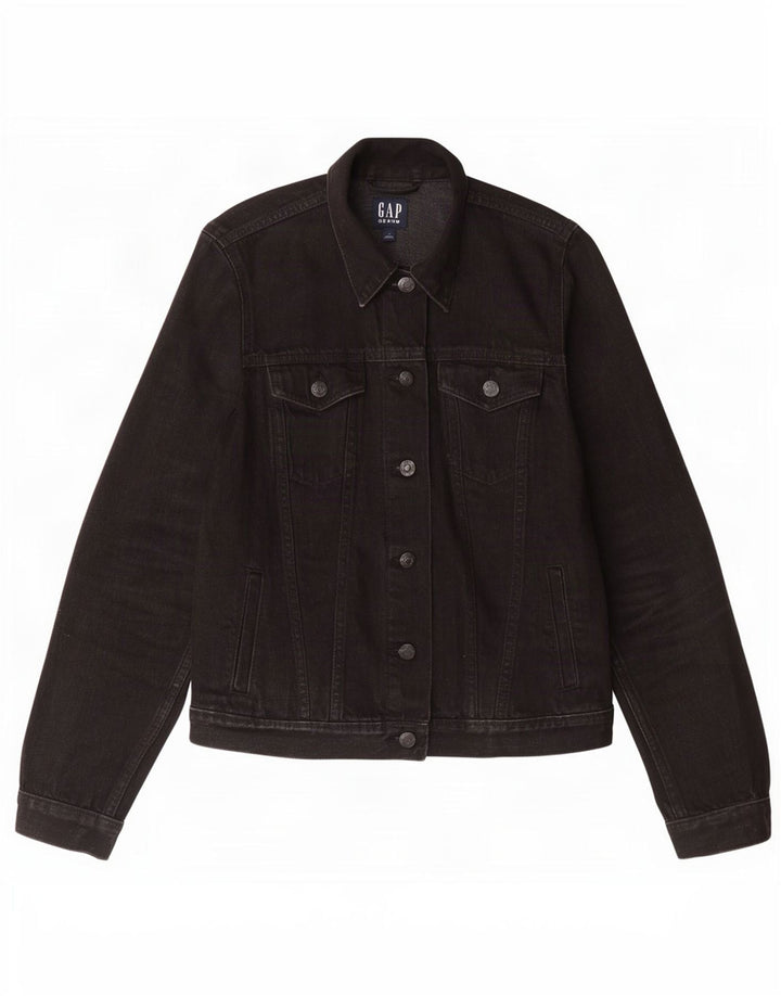 Gap Womens Denim Jacket UK 6 XS Black Cotton