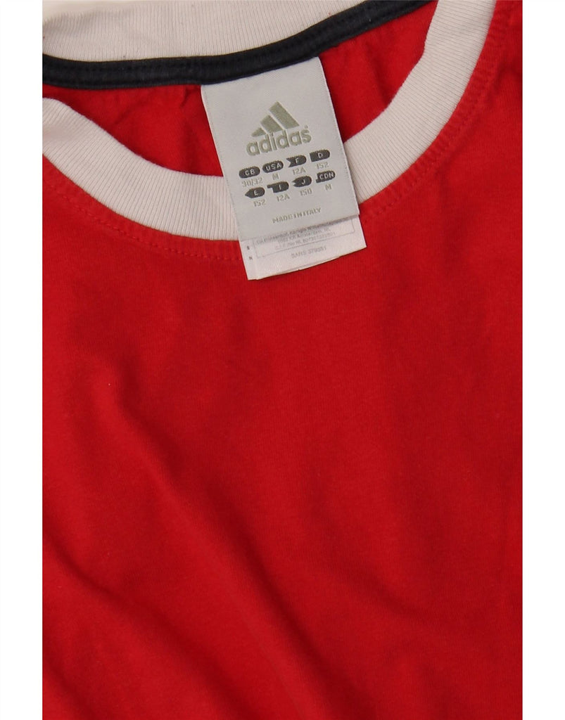 ADIDAS Girls T-Shirt Top 11-12 Years Red Cotton Vintage Adidas and Second-Hand Adidas from Messina Hembry 