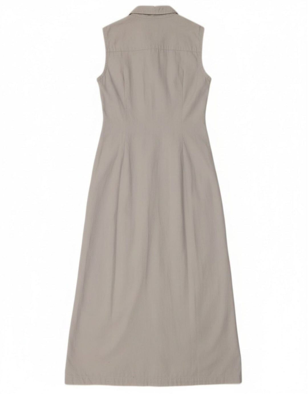 Nexos Womens Sleeveless Maxi Shirt Dress UK 12 Medium Grey Cotton