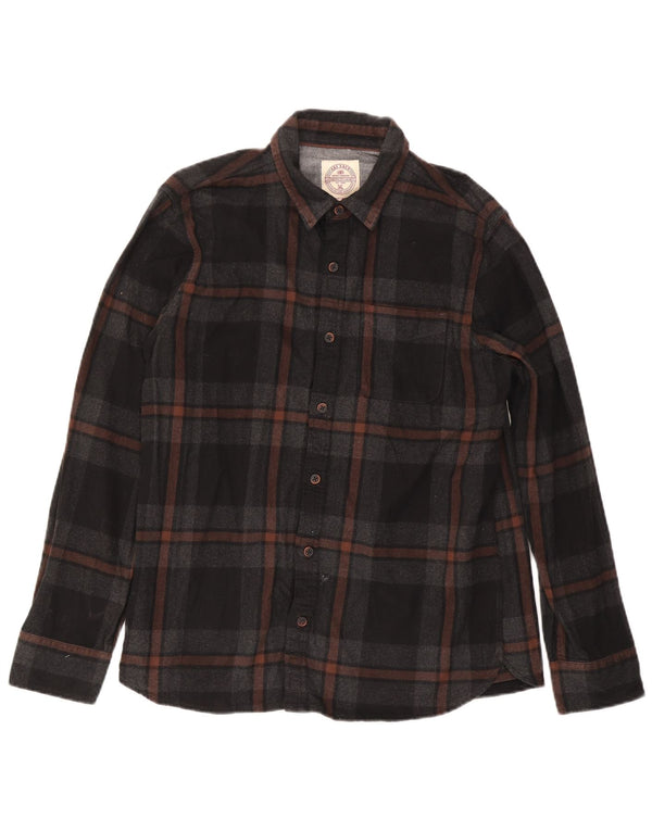 Fat Face Mens Flannel Shirt Large Black Check Cotton