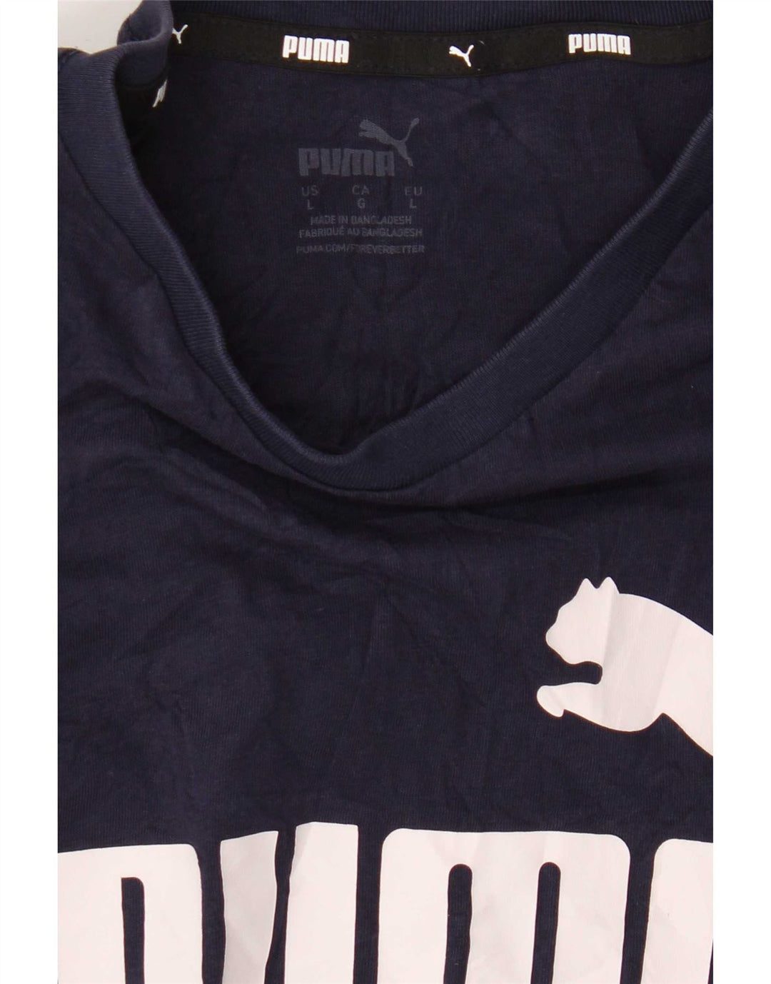 Puma Mens Graphic T-Shirt Top Large Navy Blue