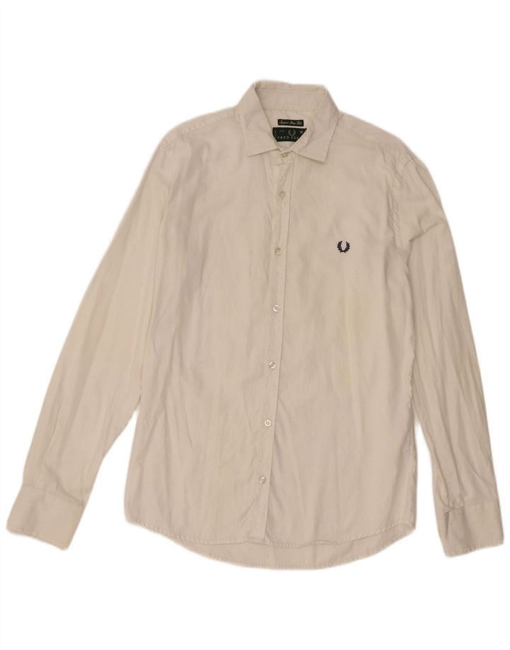 Fred Perry Mens Extra Slim Fit Shirt Medium White Cotton