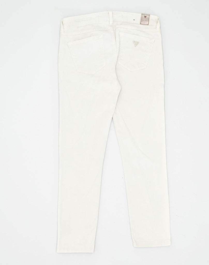 GUESS Womens Slim Casual Trousers W27 L26 White Cotton | Vintage | Thrift | Second-Hand | Used Clothing | Messina Hembry 