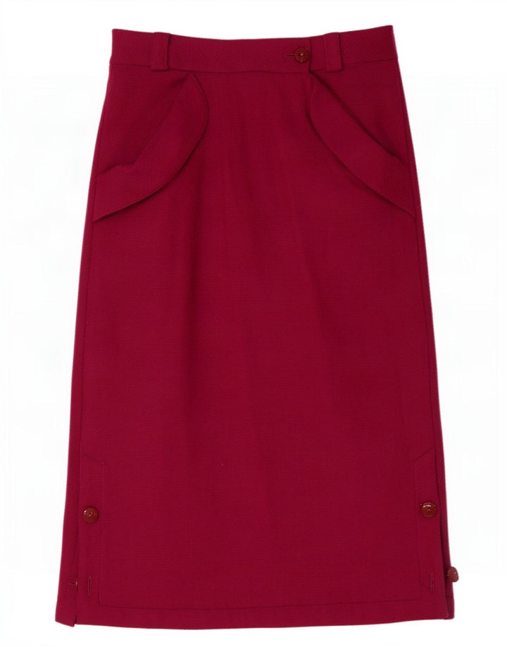 Vintage Womens Maxi Skirt Small W24 Burgundy
