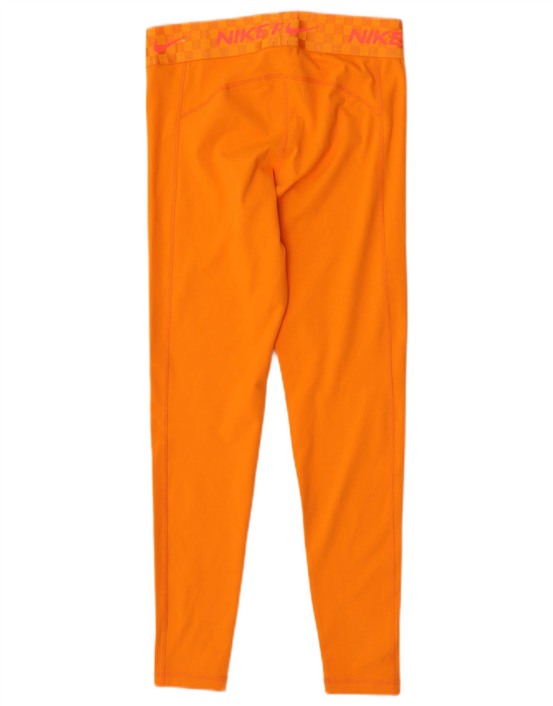 Nike Womens Dri Fit Graphic Leggings UK 12 Medium  Orange Polyester