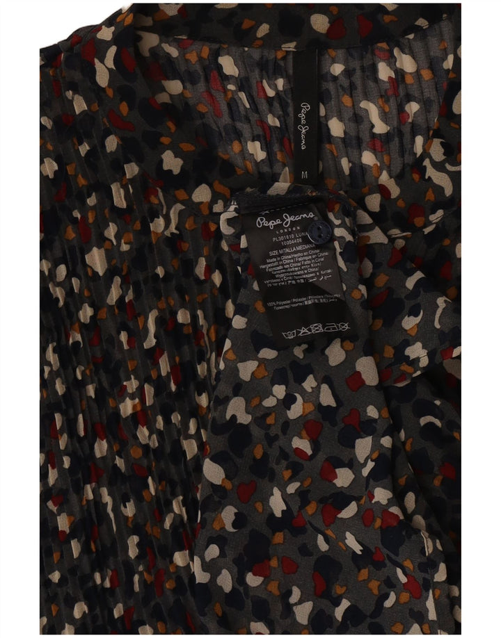 PEPE Jeans Womens Oversized Shirt Blouse UK 14 Medium Multicoloured Spotted