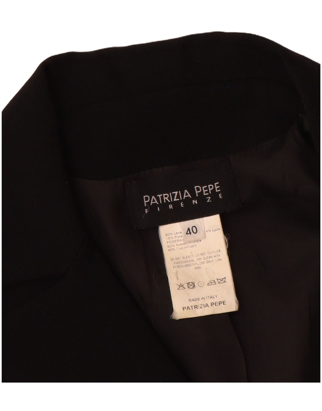 Patrizia Pepe Womens 1 Button Blazer Jacket IT 40 Small Black Wool