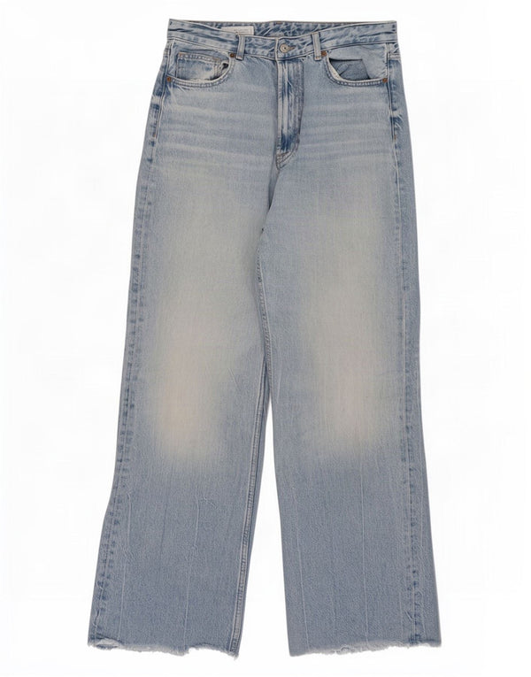 Zara Womens Wide Leg Jeans EU 44 XL W34 L33 Blue Cotton