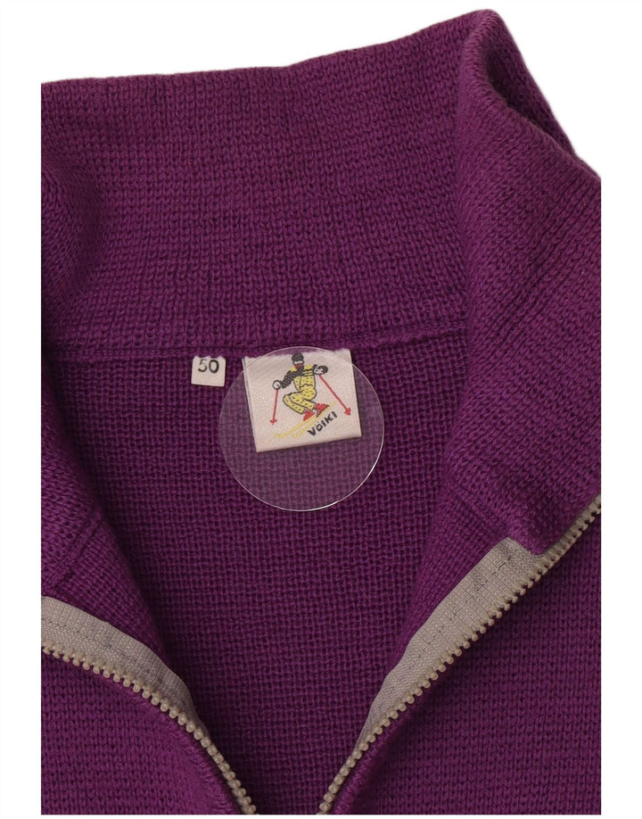 Volkl Mens Ski Zip Neck Jumper Sweater IT 50 Medium Purple Colourblock