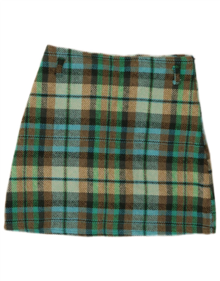 Vintage Womens Mini Skirt Small W26 Multicoloured Check Acrylic