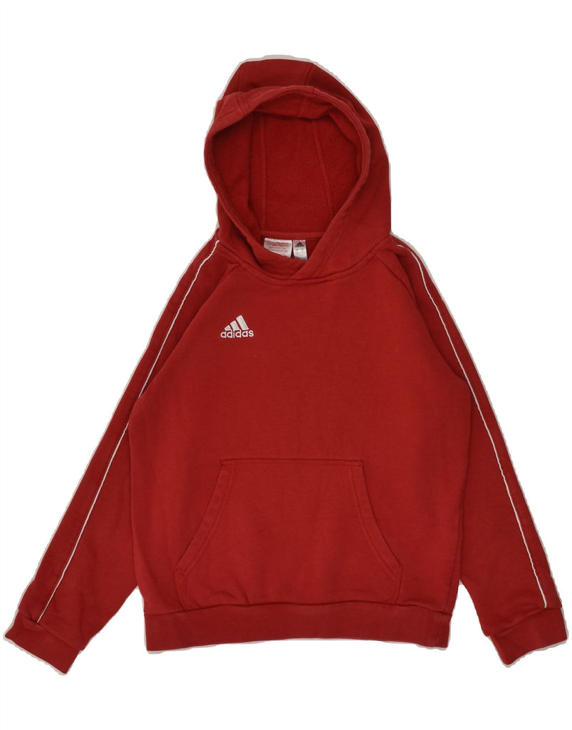 ADIDAS Boys Hoodie Jumper 11-12 Years Red Cotton | Vintage Adidas | Thrift | Second-Hand Adidas | Used Clothing | Messina Hembry 