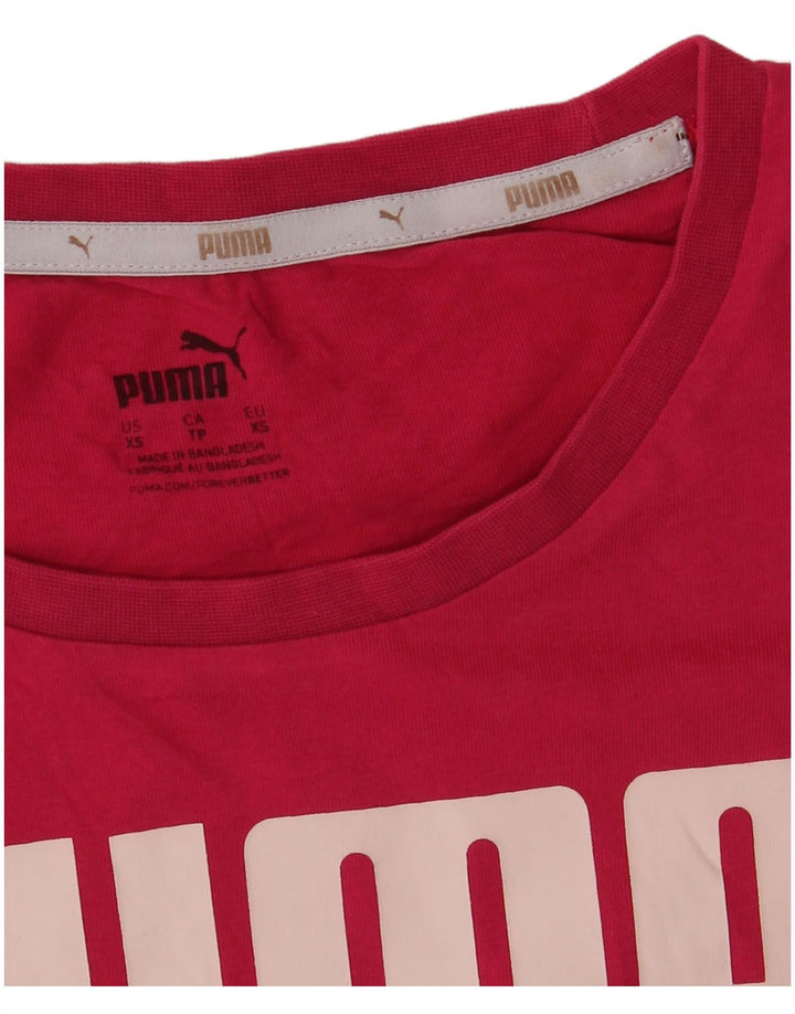 PUMA Womens Graphic T-Shirt Top UK 6 XS Pink