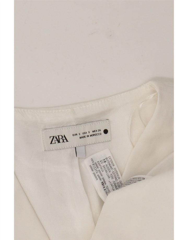 Zara Womens Waistcoat UK 10 Small White Polyester