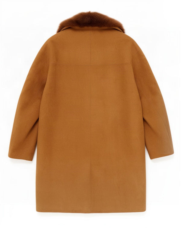Vintage Womens Suede Overcoat UK 14 Medium Brown