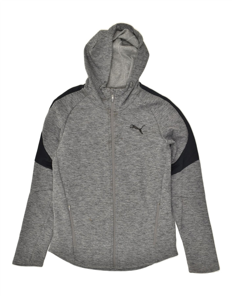 PUMA Mens Zip Hoodie Sweater Medium Grey Flecked | Vintage Puma | Thrift | Second-Hand Puma | Used Clothing | Messina Hembry 