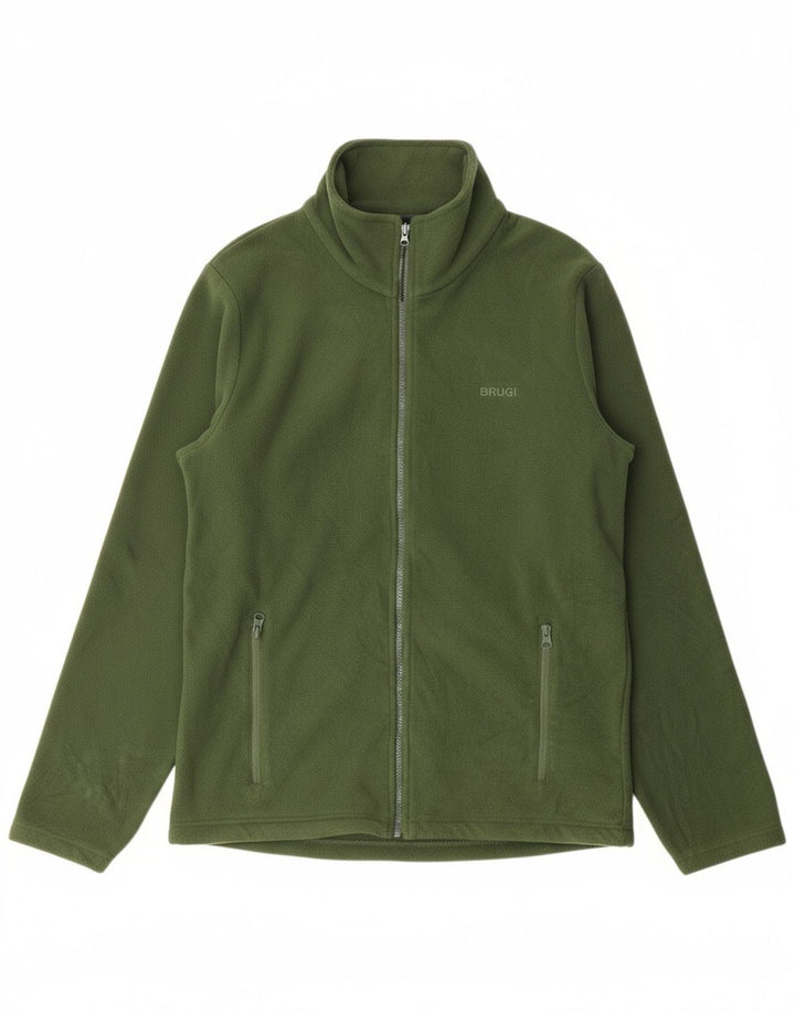 BRUGI Mens Fleece Jacket UK 38 Medium Green