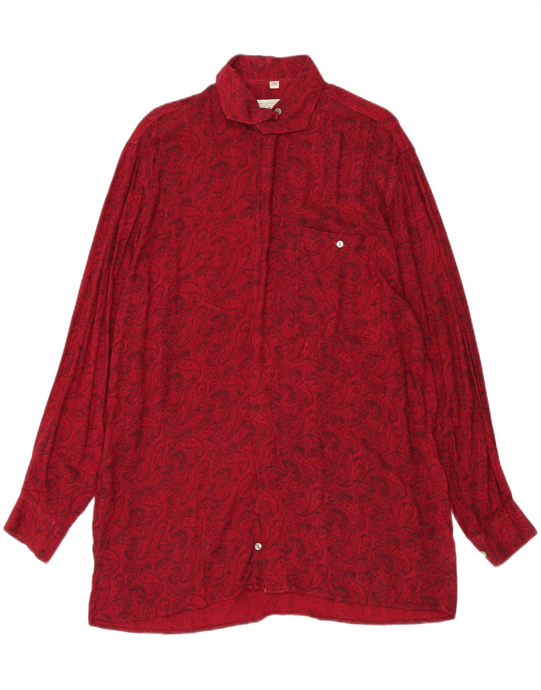 VINTAGE Mens Shirt Size 39/40 Medium Burgundy Paisley