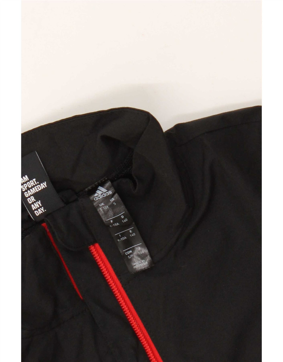 Adidas Boys Graphic Tracksuit Top Jacket 9-10 Years Black Colourblock