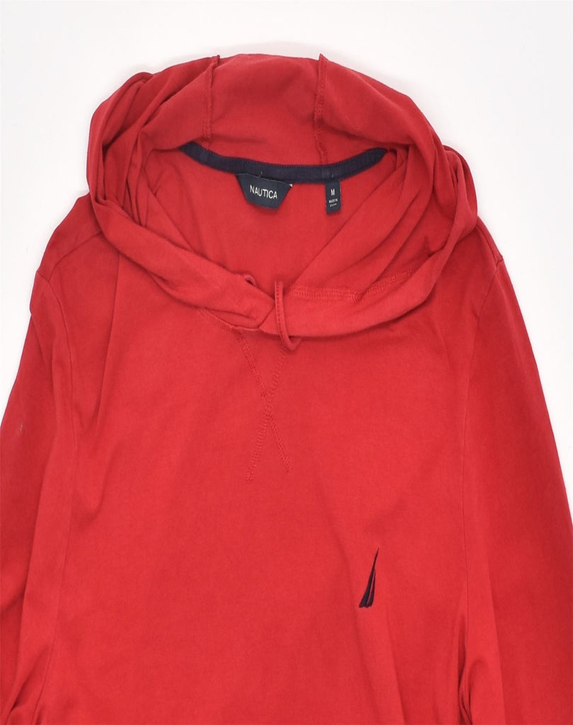 NAUTICA Womens Hoodie Jumper UK 14 Medium Red Cotton | Vintage | Thrift | Second-Hand | Used Clothing | Messina Hembry 