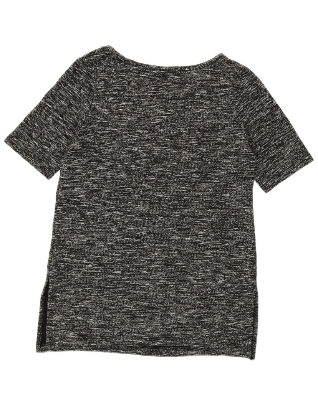 Benetton Womens Longline T-Shirt Top UK 14 Medium Black Flecked