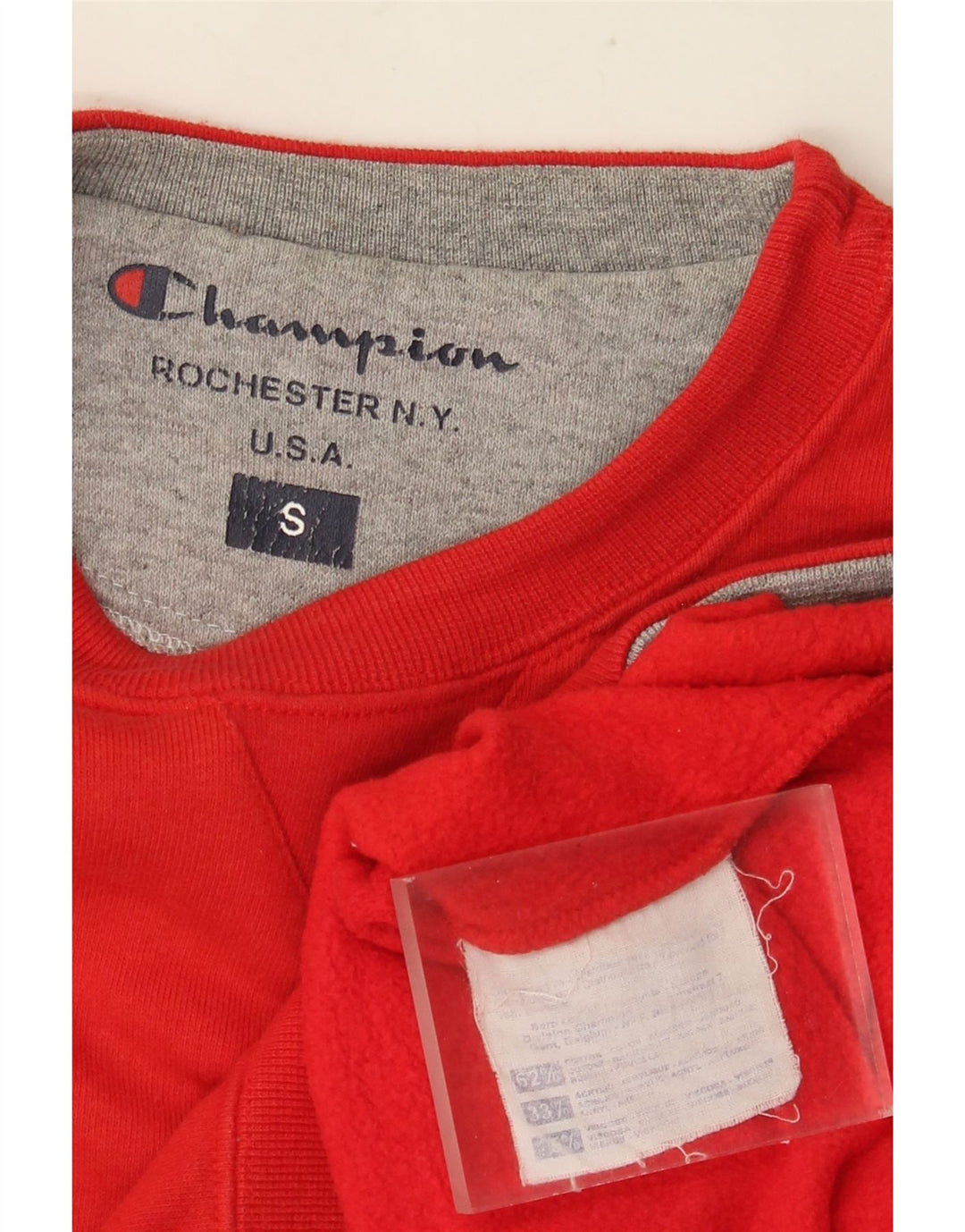 CHAMPION Mens Graphic Sweatshirt Jumper Small Red Cotton