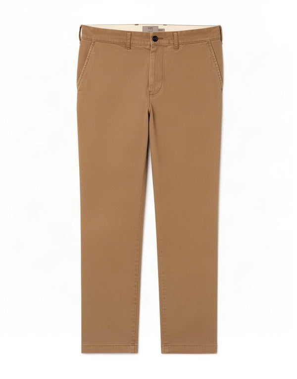 Marks & Spencer Mens Straight Chino Trousers W34 L31 Beige Cotton
