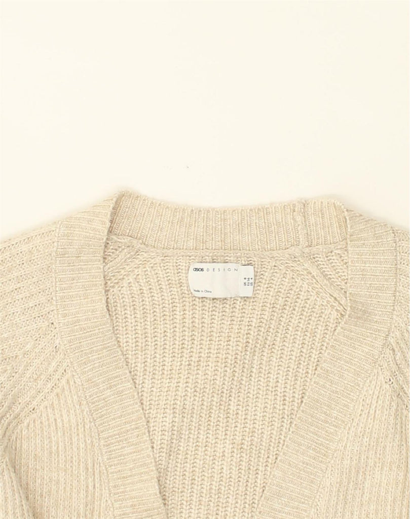 ASOS Womens Oversized Cardigan Sweater UK 8 Small  Beige Acrylic | Vintage Asos | Thrift | Second-Hand Asos | Used Clothing | Messina Hembry 