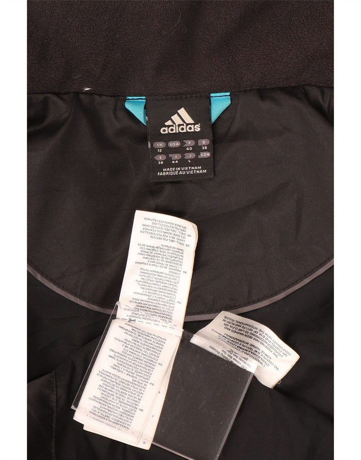 Adidas Womens Padded Coat UK 12 Medium Black Polyester