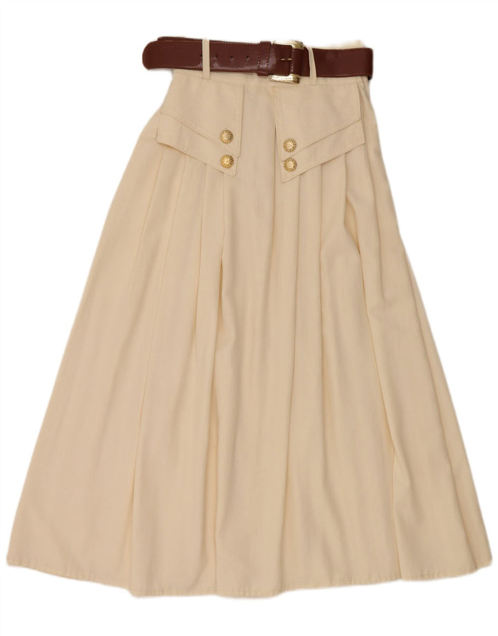 Vintage Womens Midi Skirt W36 XL Beige
