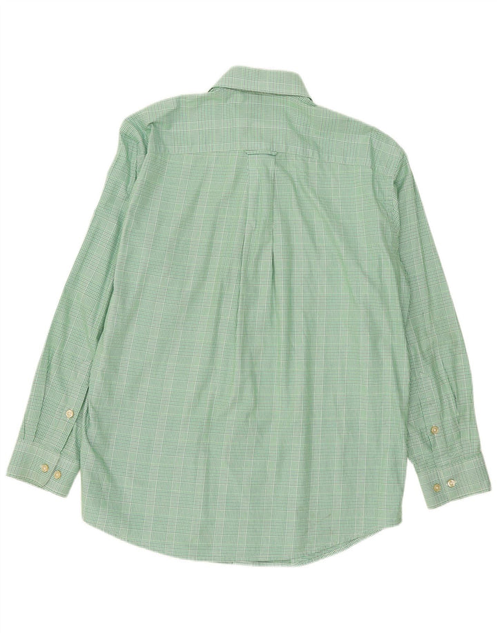 Orvis Mens Flannel Shirt Large Green Check Cotton