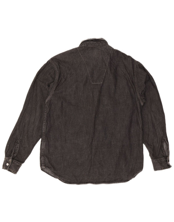 Replay Mens Denim Shirt Small Grey Cotton