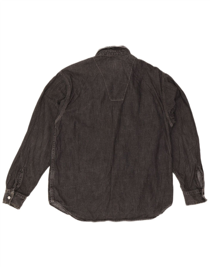 Replay Mens Denim Shirt Small Grey Cotton