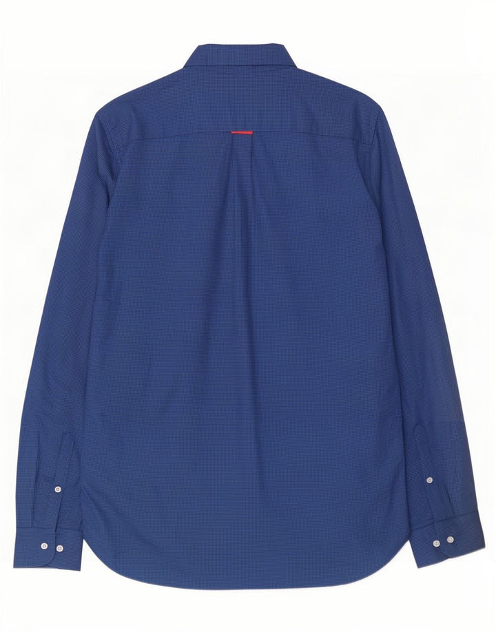 Superdry Mens Shirt Medium Navy Blue Gingham Cotton