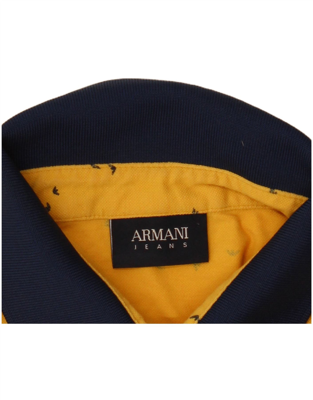 ARMANI JEANS Mens Abstract Pattern Polo Shirt Medium Yellow Colourblock