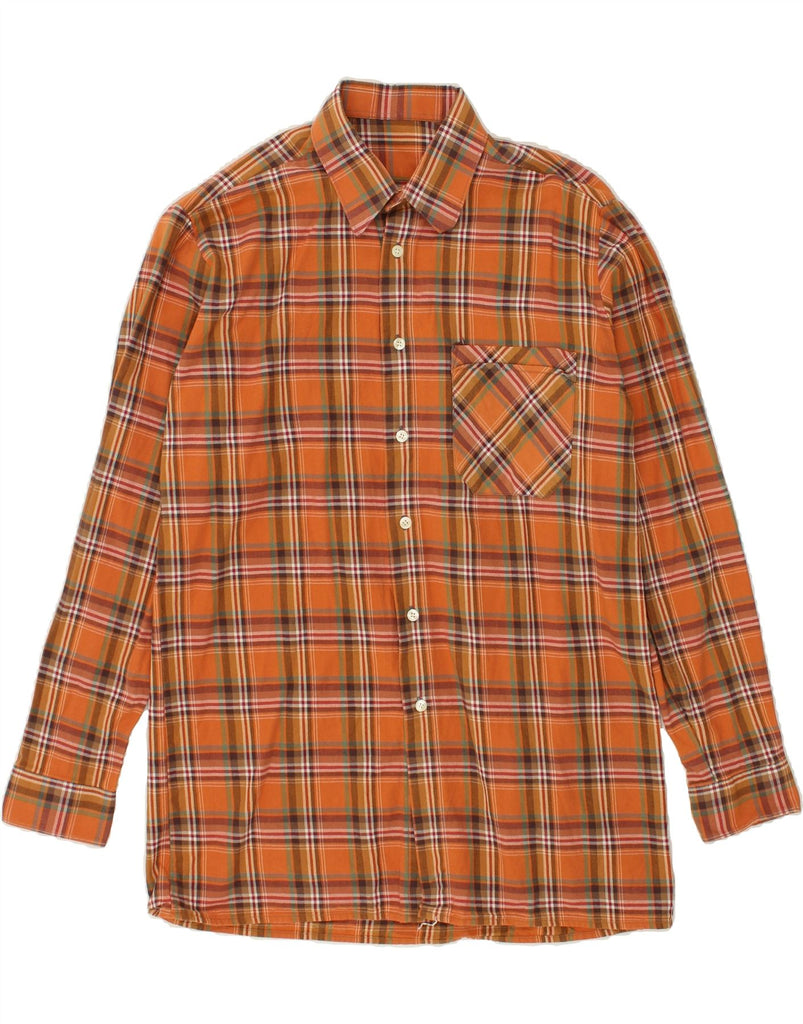 VINTAGE Mens Shirt Medium Orange Check | Vintage Vintage | Thrift | Second-Hand Vintage | Used Clothing | Messina Hembry 