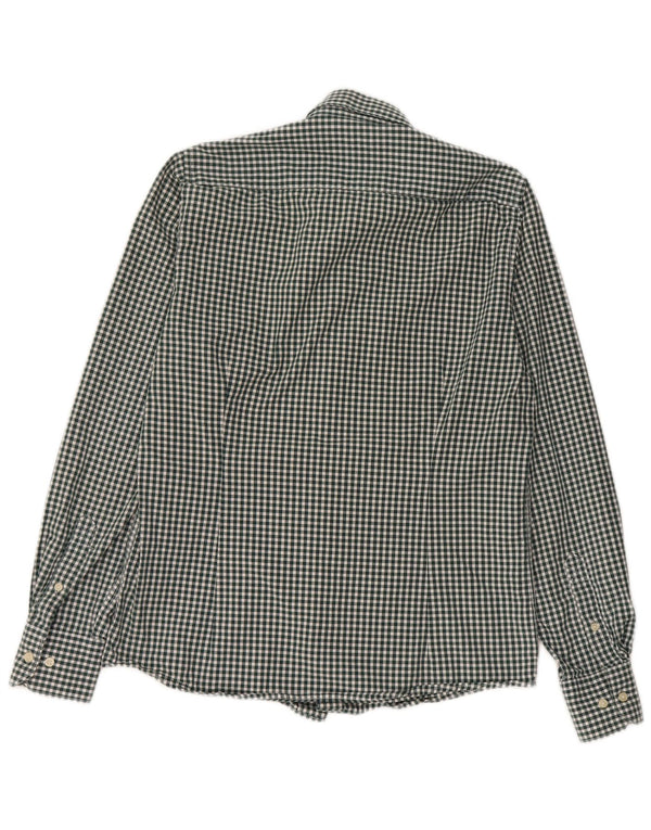 Barbour Mens Tailored Fit Shirt Small Green Gingham Cotton