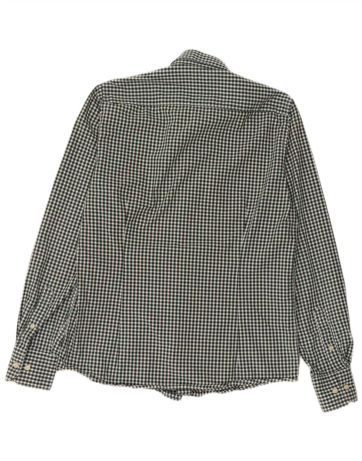 Barbour Mens Tailored Fit Shirt Small Green Gingham Cotton