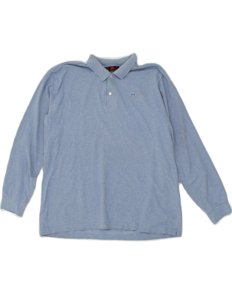 KAPPA Mens Long Sleeve Polo Shirt 2XL Blue Cotton | Vintage Kappa | Thrift | Second-Hand Kappa | Used Clothing | Messina Hembry 