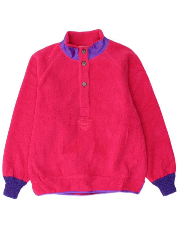 La Font Womens Polartec Fleece Jumper IT 46 Large Pink Colourblock