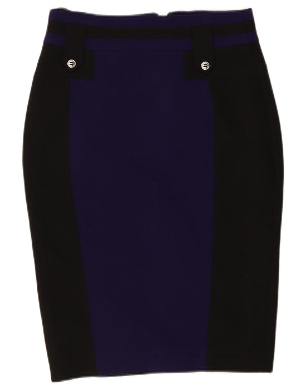 Karen Millen Womens Pencil Skirt UK 12 Medium W28 Black Colourblock