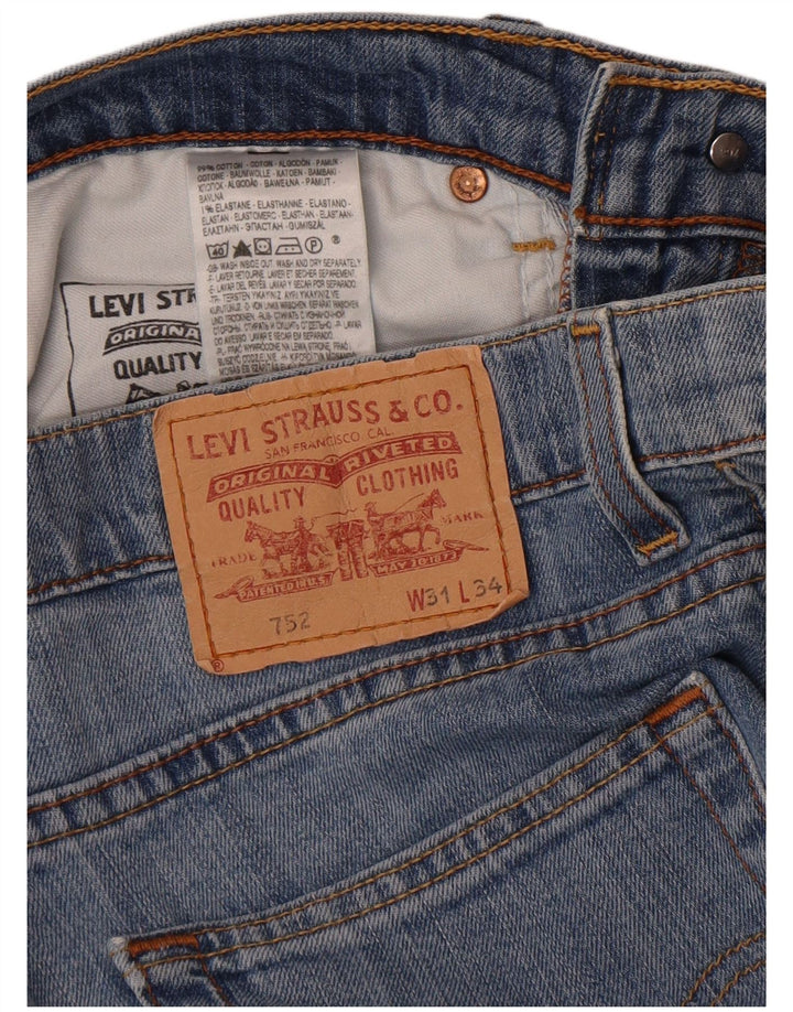 Levi's Mens 752 Straight Jeans W31 L34 Blue Cotton