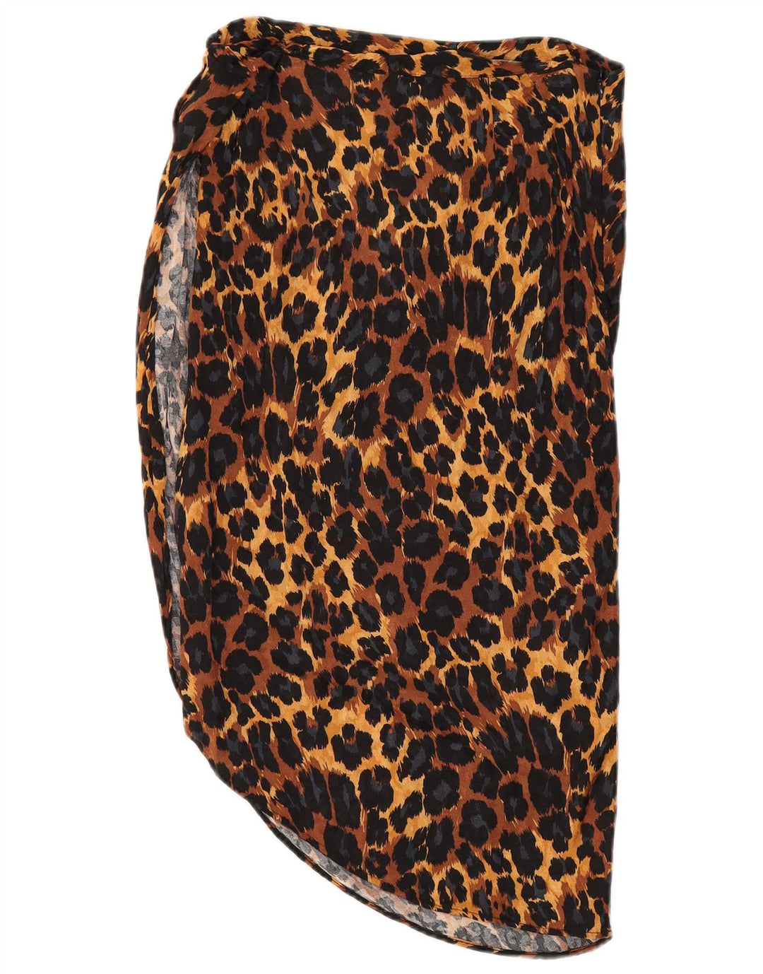 Zara Womens Asymmetrical Skirt Medium W28 Brown Animal Print Viscose
