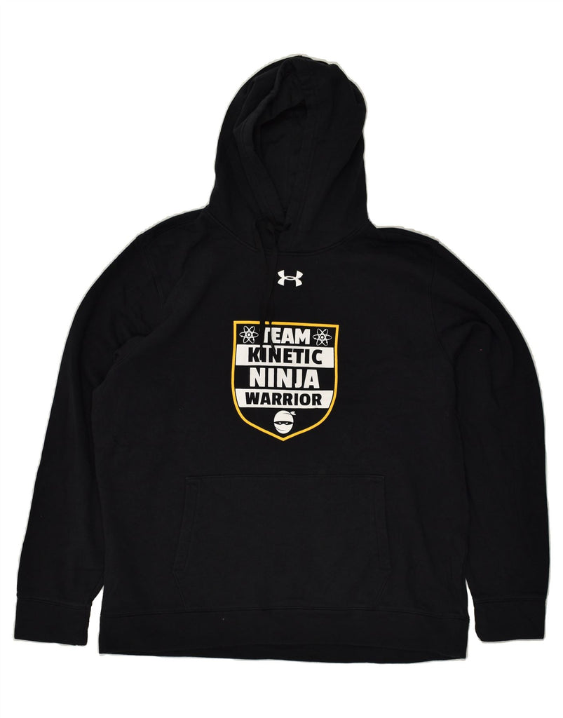UNDER ARMOUR Mens Graphic Hoodie Jumper XL Black Cotton | Vintage Under Armour | Thrift | Second-Hand Under Armour | Used Clothing | Messina Hembry 