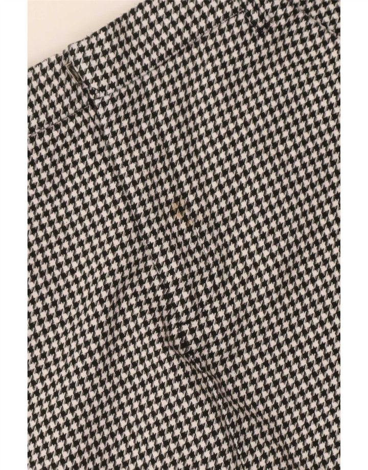 Zara Womens Chino Shorts Small W26  Black Houndstooth