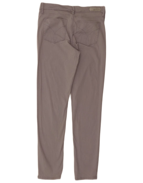 Calvin Klein Womens Skinny Casual Trousers US 10 Medium W30 L31 Grey Cotton