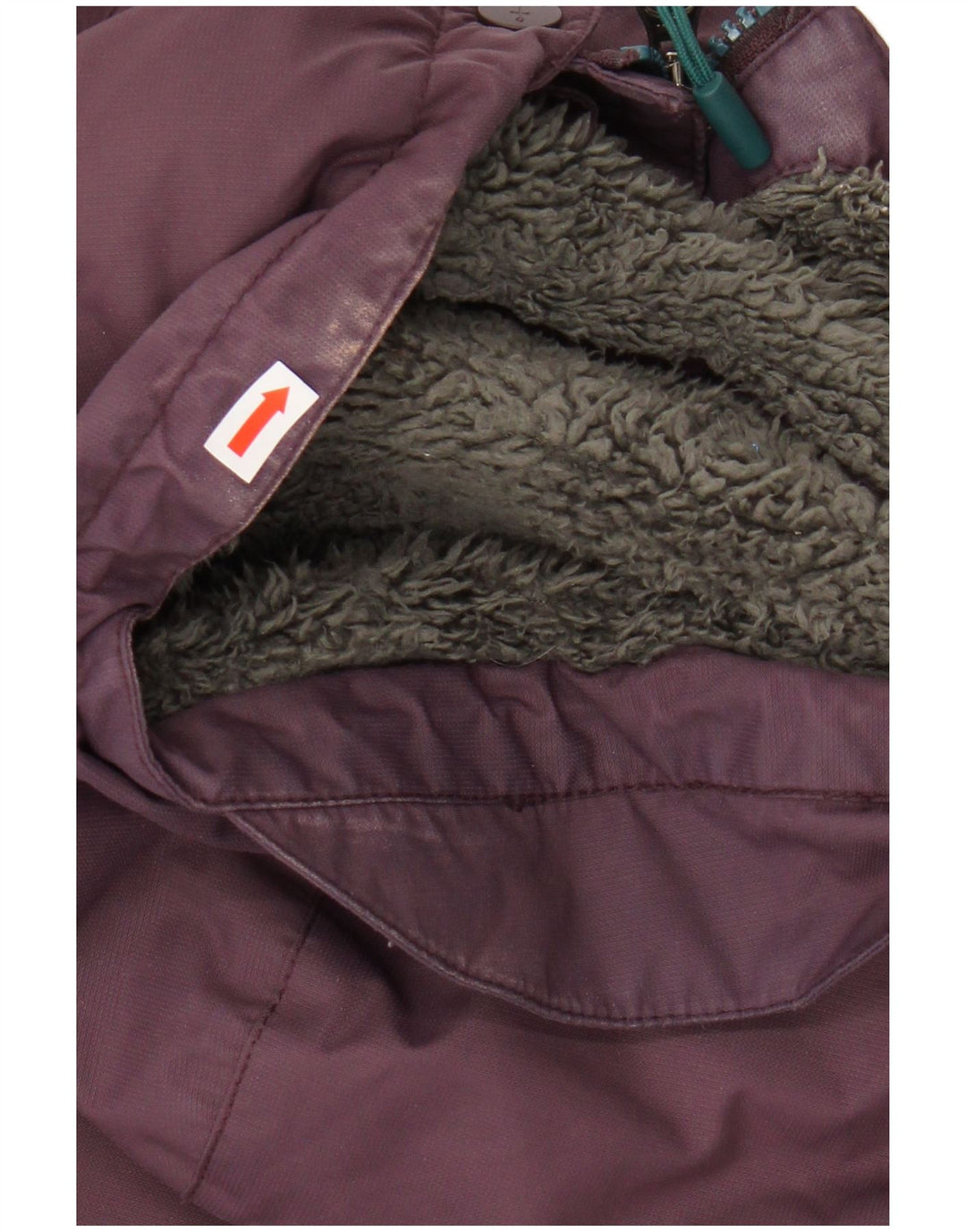SEASALT CORNWALL Womens Hooded Sherpa Raincoat UK 16 Large Burgundy