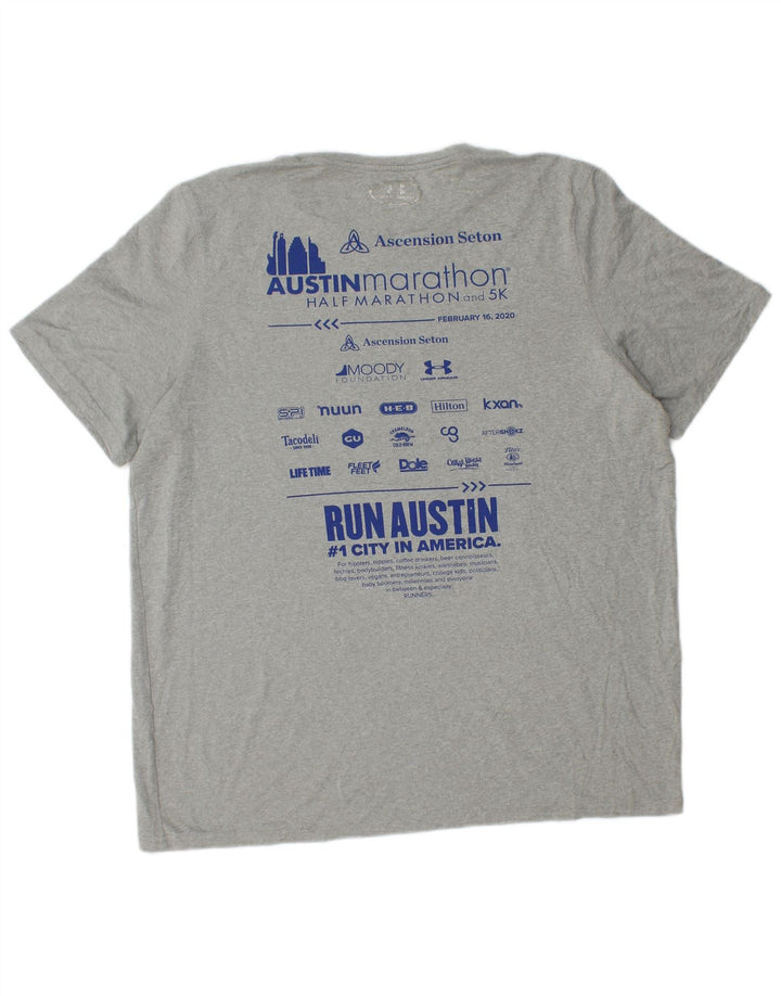 UNDER ARMOUR Mens Heat Gear Graphic T-Shirt Top Medium Grey