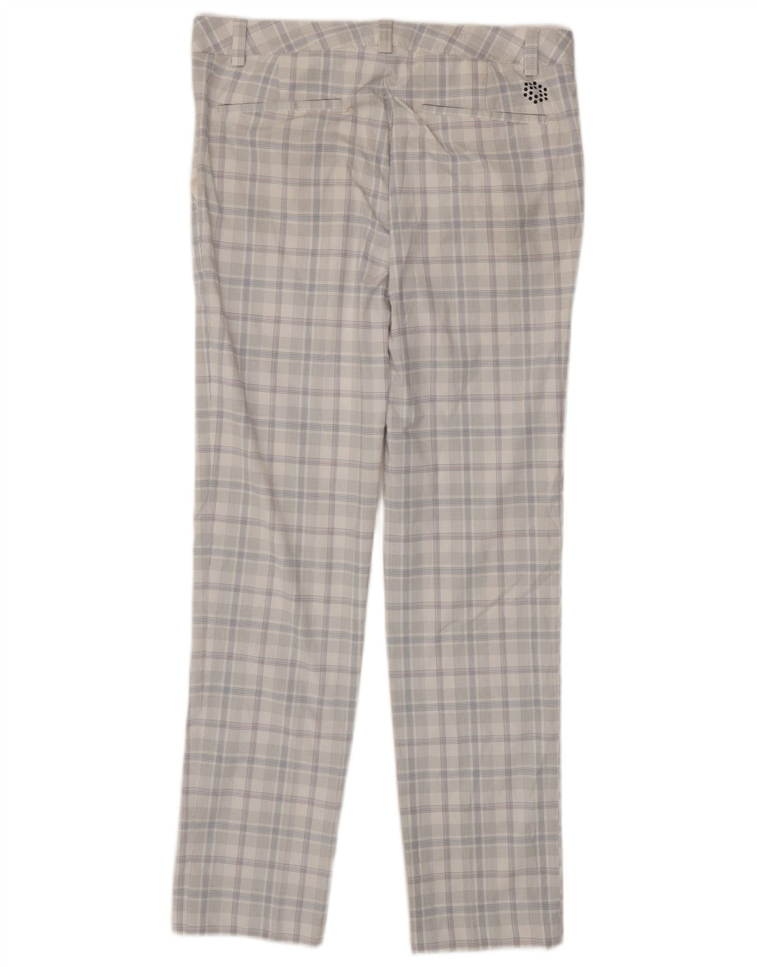 PUMA Mens Slim Chino Trousers W34 L34 White Check Polyester