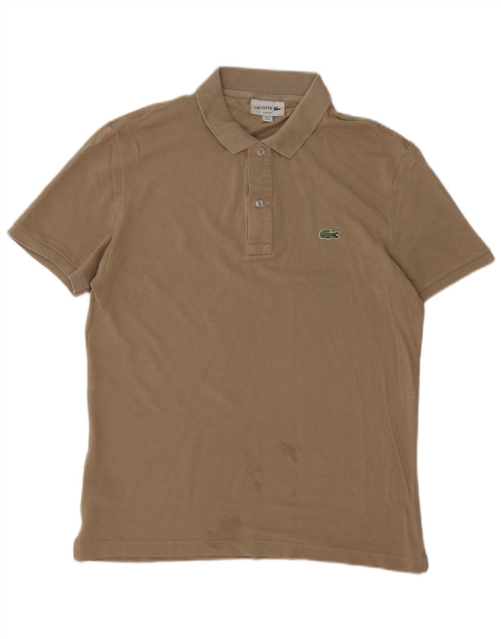 Lacoste Mens Slim Fit Polo Shirt Size 4 Medium Brown Cotton